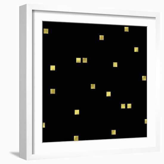 Black Golden Squares Confetti-Tina Lavoie-Framed Giclee Print