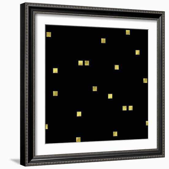 Black Golden Squares Confetti-Tina Lavoie-Framed Giclee Print