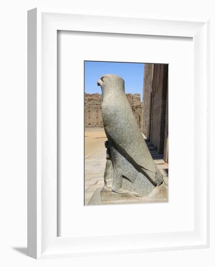 Black granite falcon statue, Edfu, Egypt-Werner Forman-Framed Photographic Print