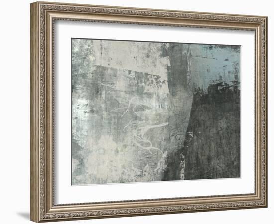 Black & Grey & Blue I-Studio W-Framed Art Print