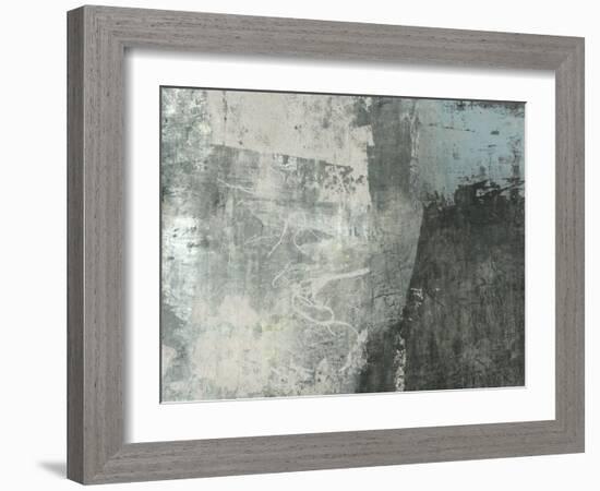 Black & Grey & Blue I-Studio W-Framed Art Print