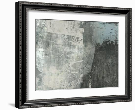 Black & Grey & Blue I-Studio W-Framed Art Print