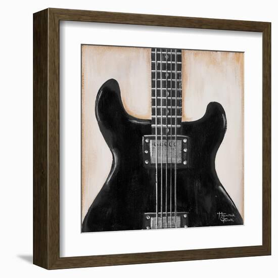 Black Guitar-Hakimipour-ritter-Framed Art Print
