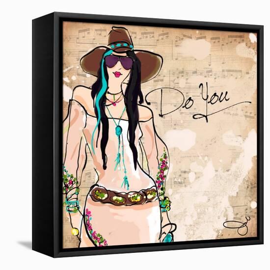 Black Hair Glassses-Jodi Pedri-Framed Stretched Canvas