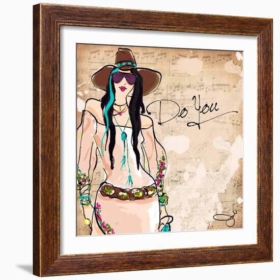 Black Hair Glassses-Jodi Pedri-Framed Art Print