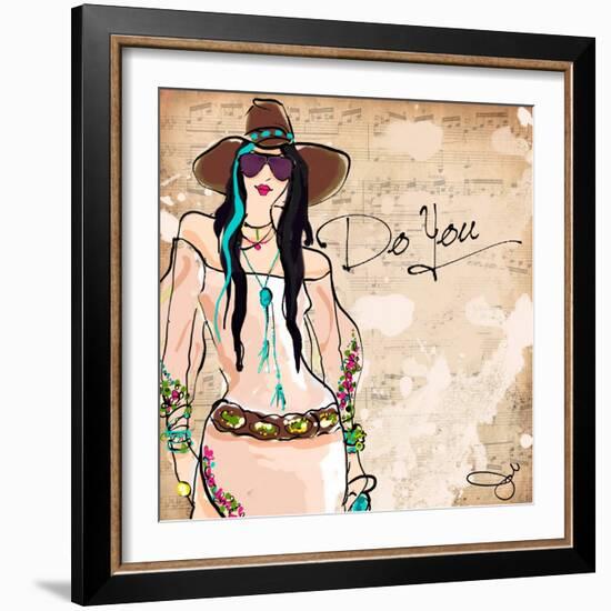 Black Hair Glassses-Jodi Pedri-Framed Art Print