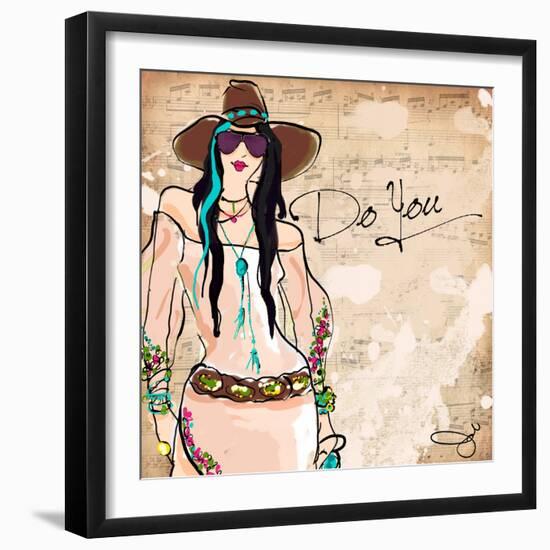 Black Hair Glassses-Jodi Pedri-Framed Art Print