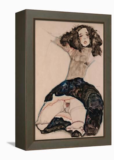 Black-Haired Girl with Lifted Skirt, 1911-Egon Schiele-Framed Premier Image Canvas