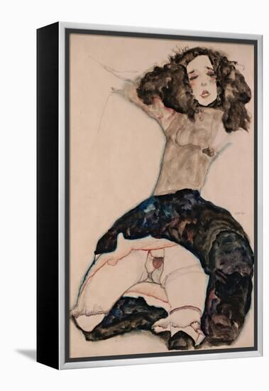 Black-Haired Girl with Lifted Skirt, 1911-Egon Schiele-Framed Premier Image Canvas