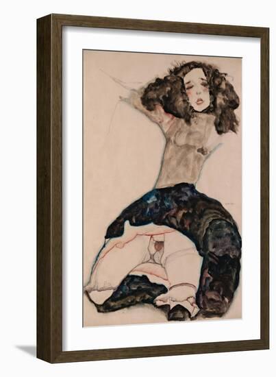 Black-Haired Girl with Lifted Skirt, 1911-Egon Schiele-Framed Giclee Print