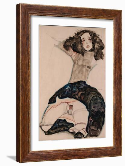 Black-Haired Girl with Lifted Skirt, 1911-Egon Schiele-Framed Giclee Print