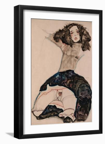 Black-Haired Girl with Lifted Skirt, 1911-Egon Schiele-Framed Giclee Print