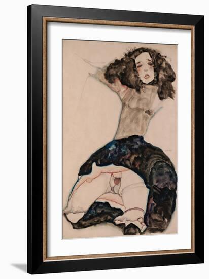 Black-Haired Girl with Lifted Skirt, 1911-Egon Schiele-Framed Giclee Print