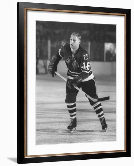 Black Hawks Player Bobby Hull in Game Against Montreal Canadians-Francis Miller-Framed Premium Photographic Print