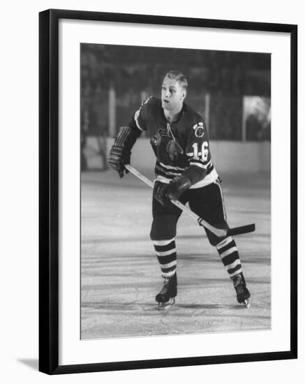 Black Hawks Player Bobby Hull in Game Against Montreal Canadians-Francis Miller-Framed Premium Photographic Print