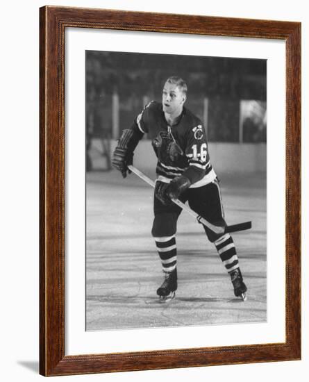 Black Hawks Player Bobby Hull in Game Against Montreal Canadians-Francis Miller-Framed Premium Photographic Print