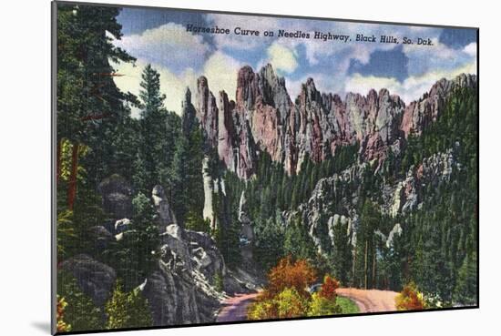 Black Hills, South Dakota, Needles Highway View of Horseshoe Curve-Lantern Press-Mounted Art Print