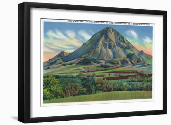 Black Hills, South Dakota - Panoramic View of Bear Butte Near Sturgis, c.1935-Lantern Press-Framed Art Print