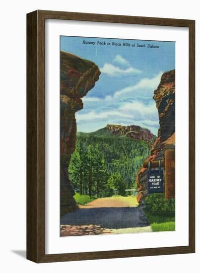 Black Hills, South Dakota, View of Harney Peak-Lantern Press-Framed Art Print