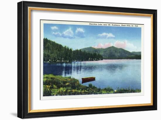 Black Hills, South Dakota, View of Sheridan Lake near Mount Rushmore-Lantern Press-Framed Art Print