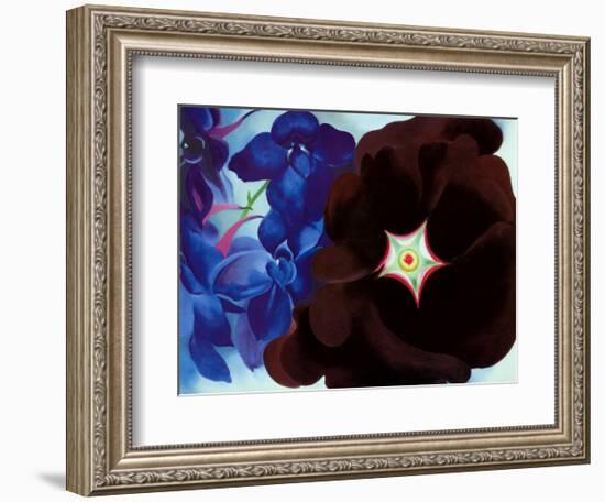 Black Hollyhock Blue Larkspur, 1930-Georgia O'Keeffe-Framed Art Print