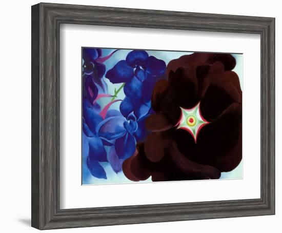 Black Hollyhock Blue Larkspur, 1930-Georgia O'Keeffe-Framed Art Print