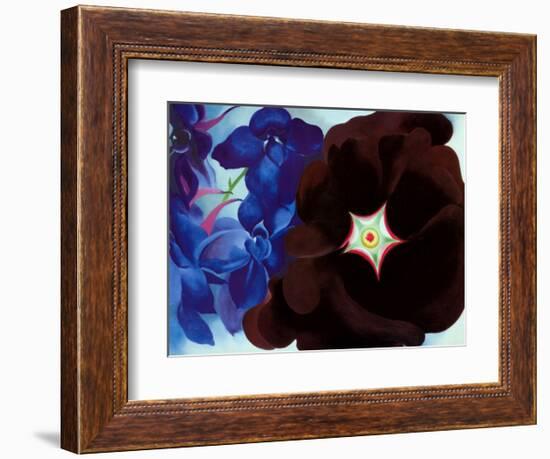 Black Hollyhock Blue Larkspur, 1930-Georgia O'Keeffe-Framed Art Print