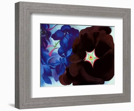 Black Hollyhock Blue Larkspur, 1930-Georgia O'Keeffe-Framed Art Print