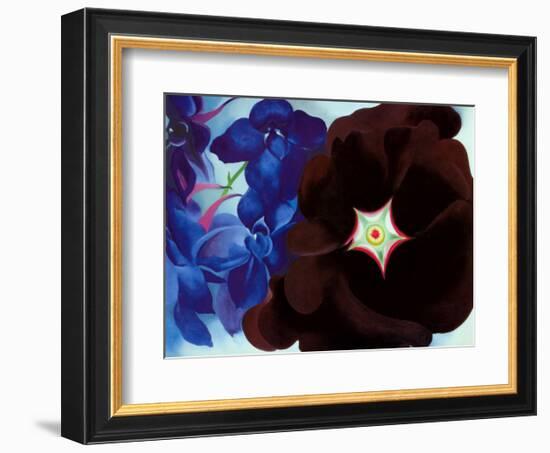 Black Hollyhock Blue Larkspur, 1930-Georgia O'Keeffe-Framed Art Print