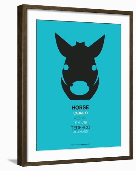 Black Horse Multilingual Poster-NaxArt-Framed Art Print