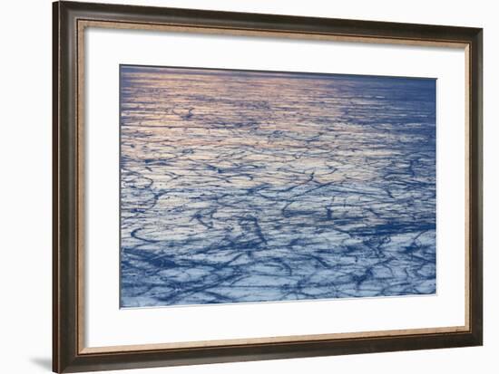 Black Ice at the Lago Bianco, Berninapass, Canton of Grisons-Armin Mathis-Framed Photographic Print