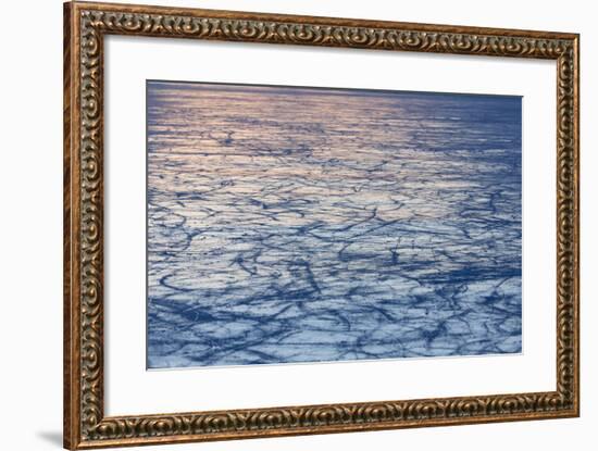 Black Ice at the Lago Bianco, Berninapass, Canton of Grisons-Armin Mathis-Framed Photographic Print