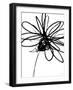 Black Ink Flower III-Linda Woods-Framed Art Print