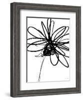 Black Ink Flower III-Linda Woods-Framed Art Print