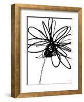 Black Ink Flower III-Linda Woods-Framed Art Print