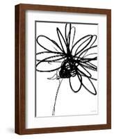 Black Ink Flower III-Linda Woods-Framed Art Print