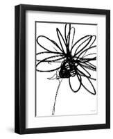 Black Ink Flower III-Linda Woods-Framed Art Print