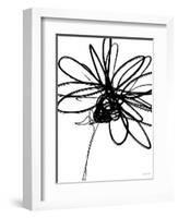 Black Ink Flower III-Linda Woods-Framed Art Print