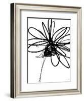 Black Ink Flower III-Linda Woods-Framed Art Print