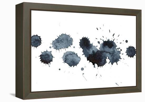 Black Ink Stains-ninanaina-Framed Stretched Canvas