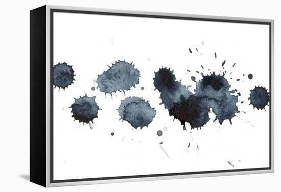 Black Ink Stains-ninanaina-Framed Stretched Canvas