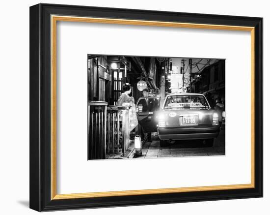 Black Japan Collection - Kyoto Taxi-Philippe Hugonnard-Framed Photographic Print