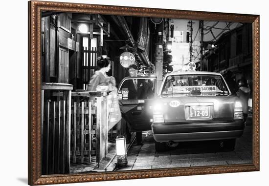 Black Japan Collection - Kyoto Taxi-Philippe Hugonnard-Framed Photographic Print