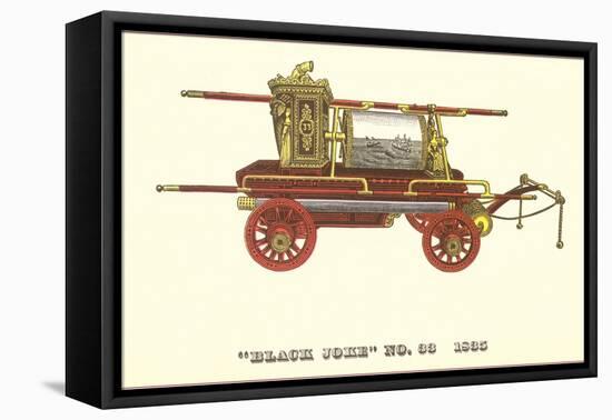 Black Joke Vintage Fire Wagon-null-Framed Stretched Canvas