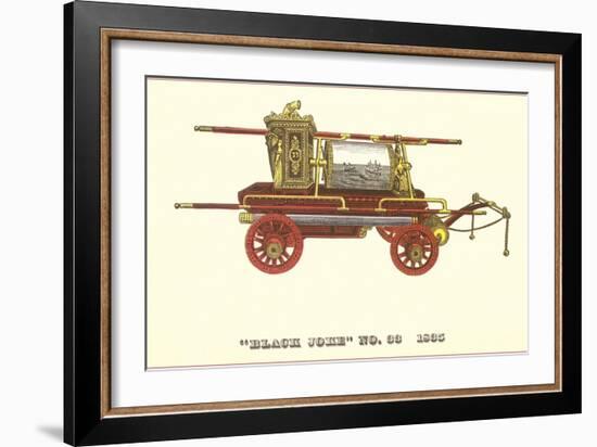 Black Joke Vintage Fire Wagon-null-Framed Art Print