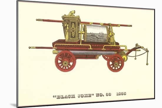 Black Joke Vintage Fire Wagon-null-Mounted Art Print