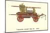 Black Joke Vintage Fire Wagon-null-Mounted Art Print