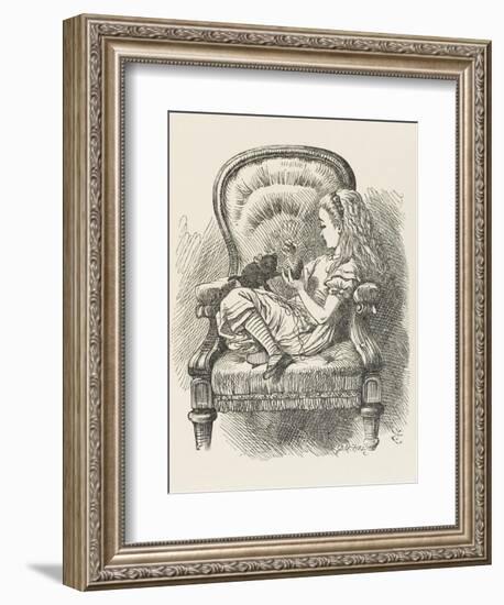 Black Kitten Alice and the Black Kitten-John Tenniel-Framed Photographic Print