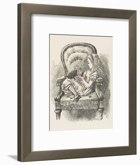 Black Kitten Alice and the Black Kitten-John Tenniel-Framed Photographic Print