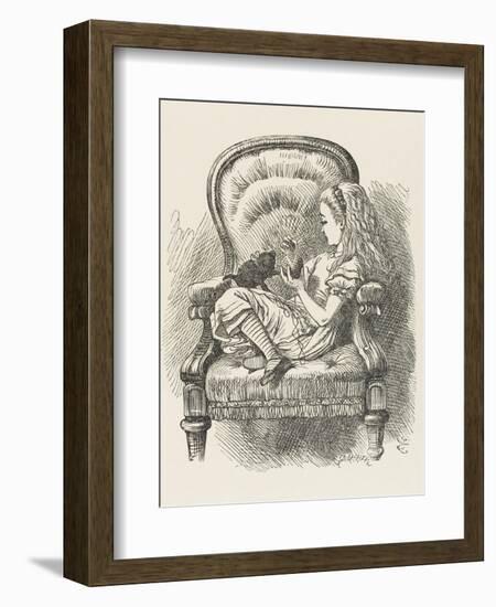 Black Kitten Alice and the Black Kitten-John Tenniel-Framed Photographic Print